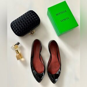 Bottega Veneta // 🇮🇹 D’Orsay Black Patent Leather Flats